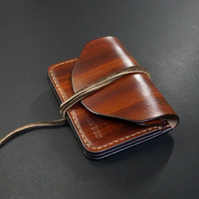 wood brown mini wallet 鹿紐 image