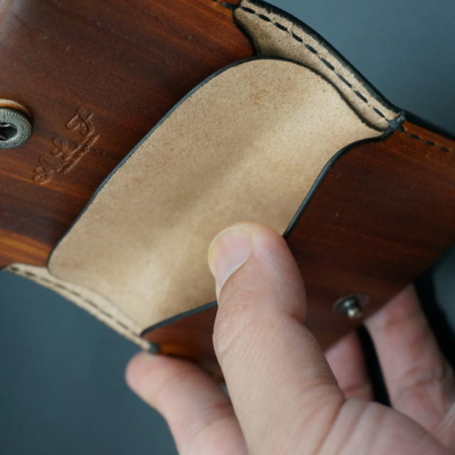 Real wood brown mini wallet image